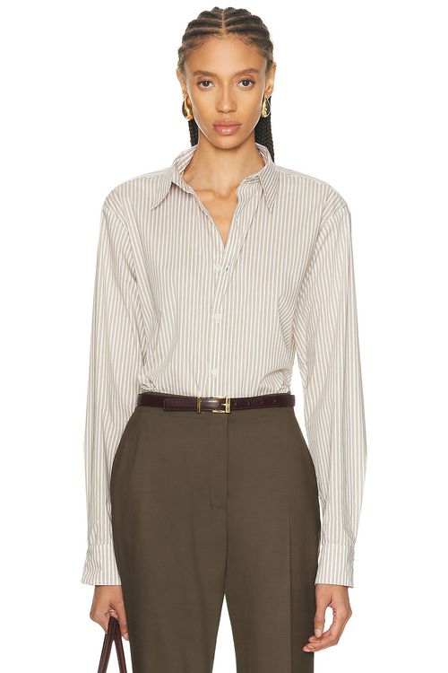 SPRWMN HEMD MARA in Tan Stripes - White. M also in XS