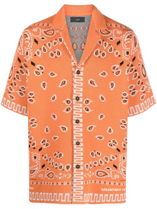 Bandana print short-sleeve shirt - Orange