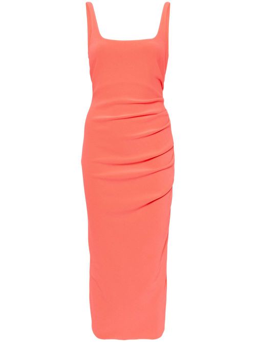 Karina Tuck crepe midi dress - Pink