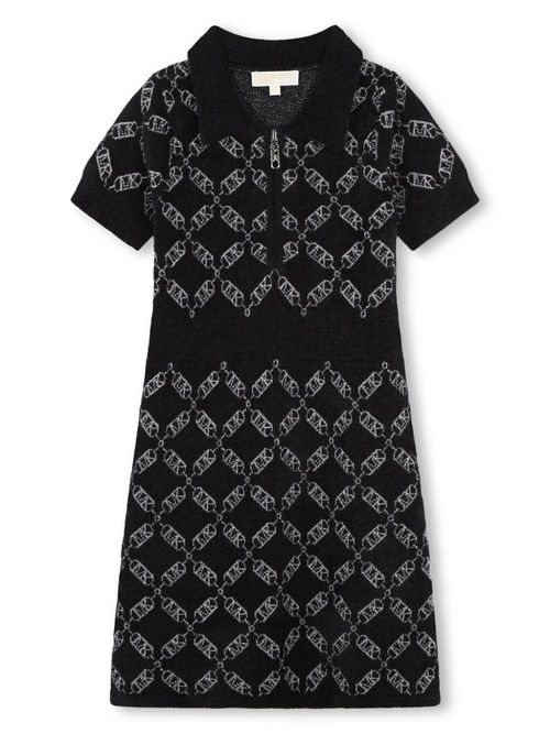 Logo-intarsia dress - Black