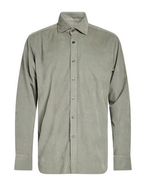Man Shirt Khaki Size 15 Cotton, Elastane