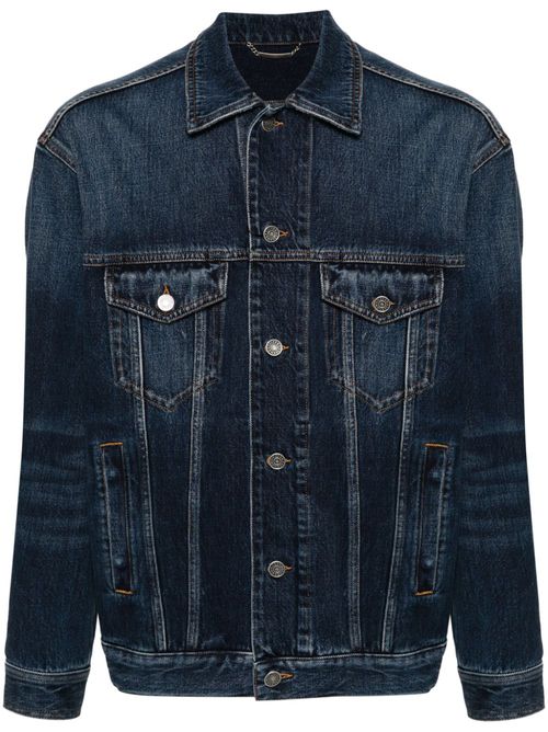 Logo-plaque denim jacket - Blue