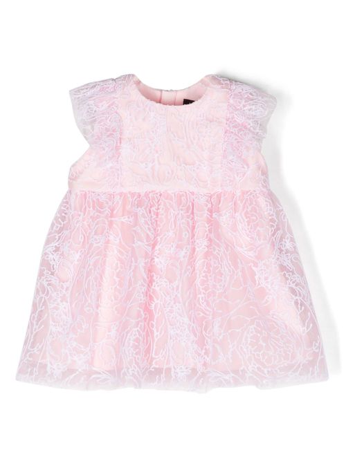 Barocco-embroidered tulle dress - Pink
