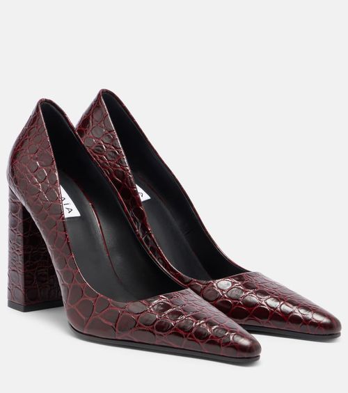 Alaïa Pointy 90 croc-effect leather pumps