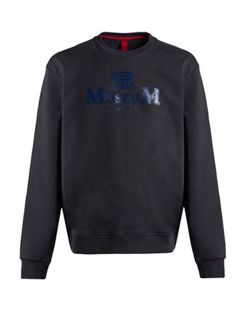 Man Sweatshirt Charcoal Size L Cotton, Polyester