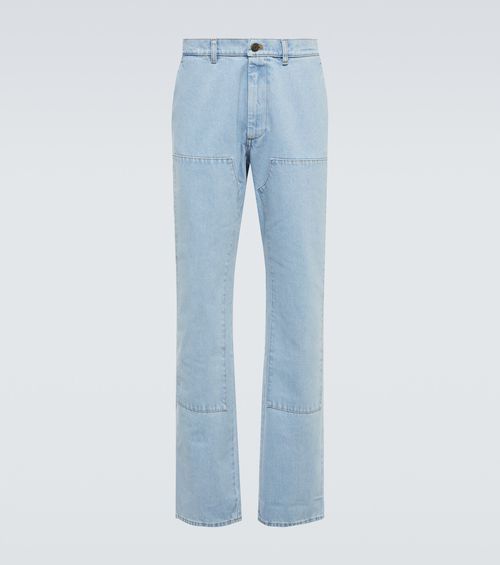 Patchwork straight jeans