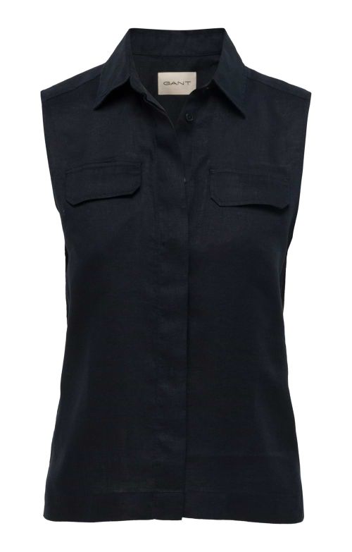 Ladies Linen Sleeveless Shirt