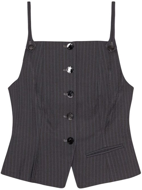 Pinstripe-print vest - Grey