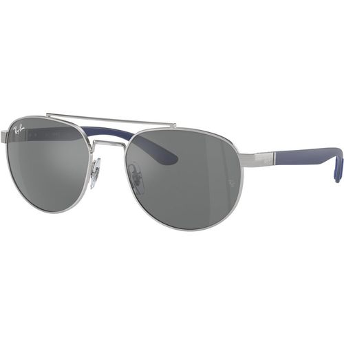 Ray - Ban Unisex Ray - Ban RB3736 003/6G Sunglasses Metal Silver Grey Geometric Normal Mirror