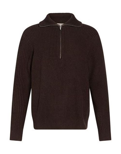Man Turtleneck Dark brown Size L Cotton, Polyester, Elastane, Wool