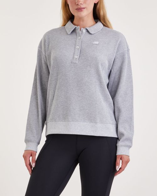 New Balance Sweater Athletics Collared Long Sleeve Grey