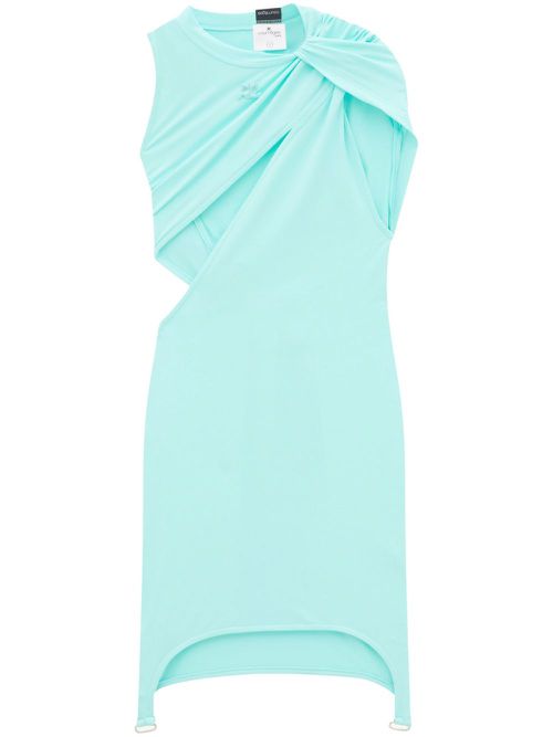 Cut-out gathered mini dress - Blue