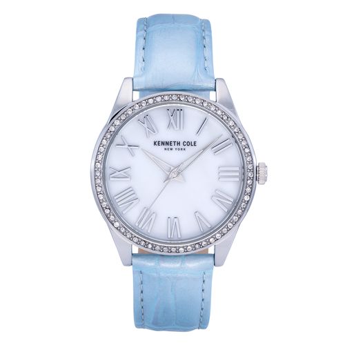 Crystal-Set Quartz Watch — Blue