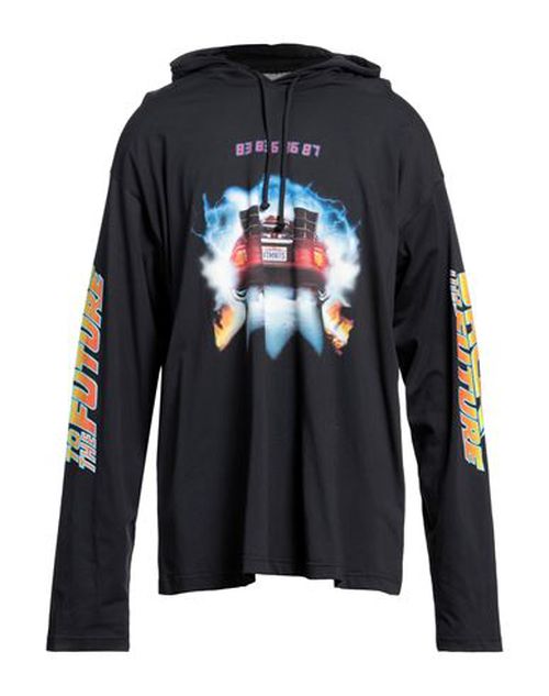 Man Sweatshirt Black Size M Cotton