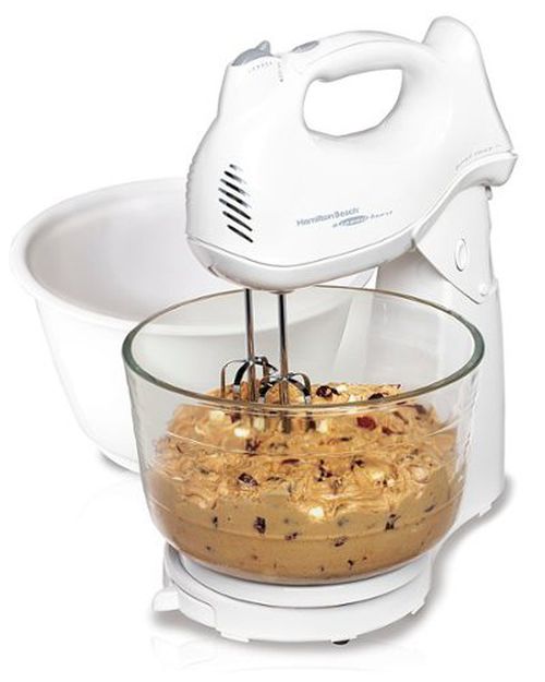 64693 Power Deluxe™ 6 Speed Stand Mixer with 2 Bowls - White