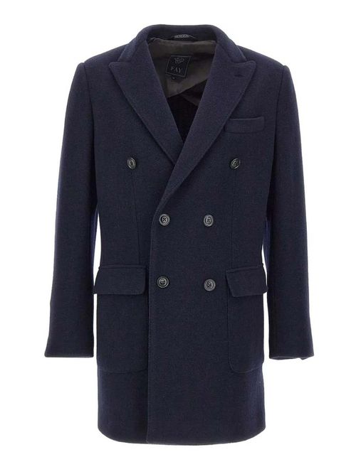 Breasted Coat Blu Denim