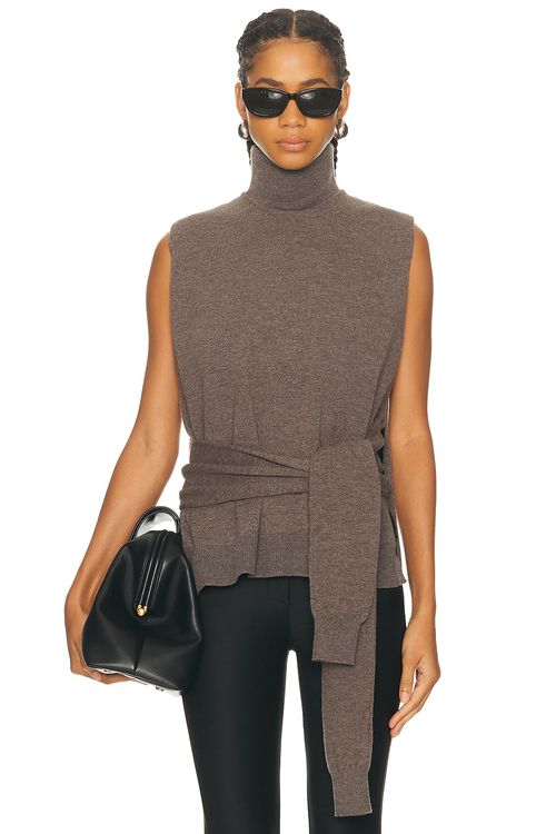 Rohe Double Layered Top in Mud Melange - Grey. 42 also , 36
