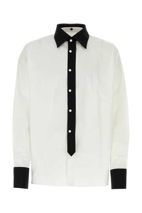Contrast-trim Long-sleeved Shirt