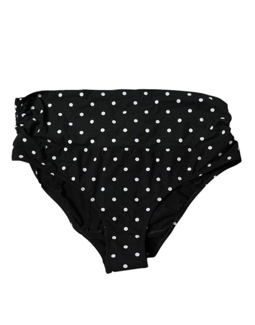 Polka-Dot Nylon Bikini Bottom — Black