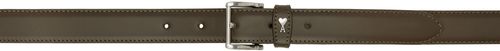 AMI Paris Khaki Leather Paris Paris Belt