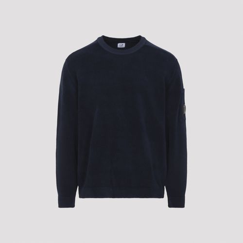 Cotton Chenille Crewneck Lens Sweater