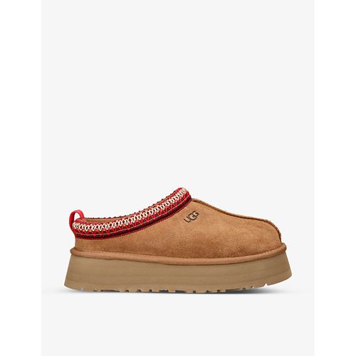 Womens Tan Tazz Suede and Shearling Slippers 3