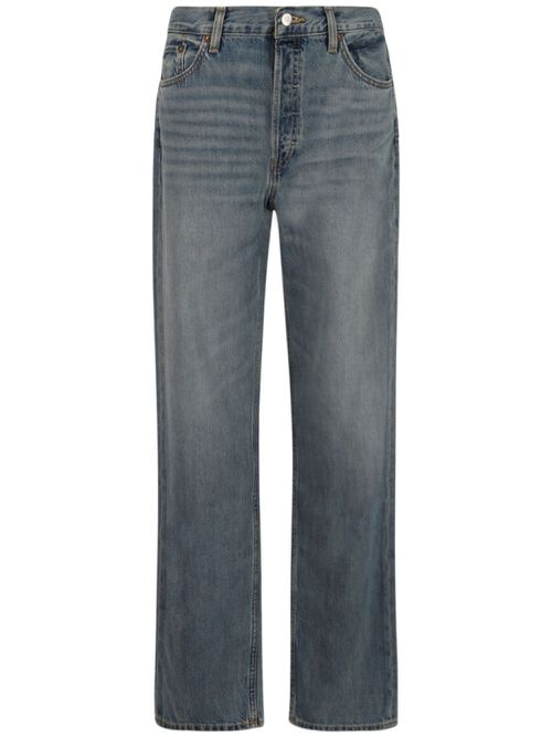 Logo-patch straight-cut jeans - Blue