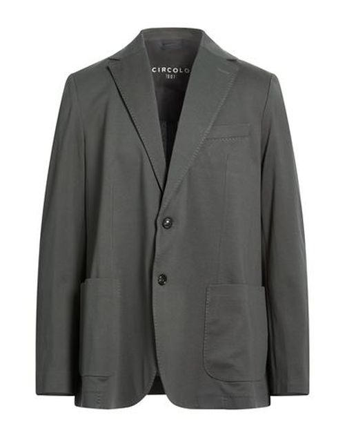 Man Blazer Dark green Size 44 Cotton, Elastane