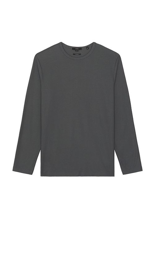 Vince Pima Pique Long Sleeve Tee in Grey.  XL/1X. Also in