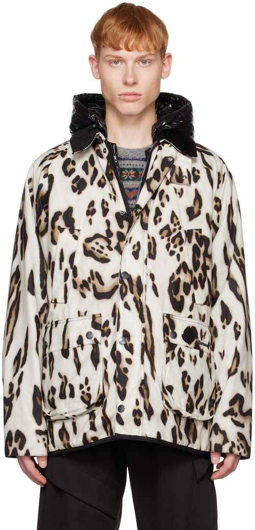 Beige white coat