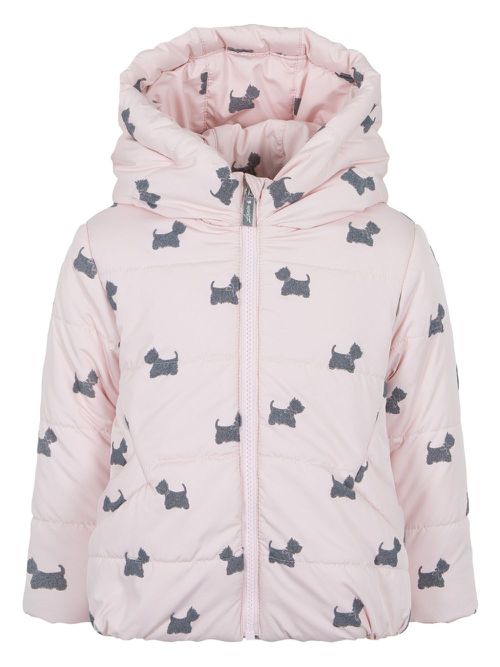Dog-print padded jacket - Pink