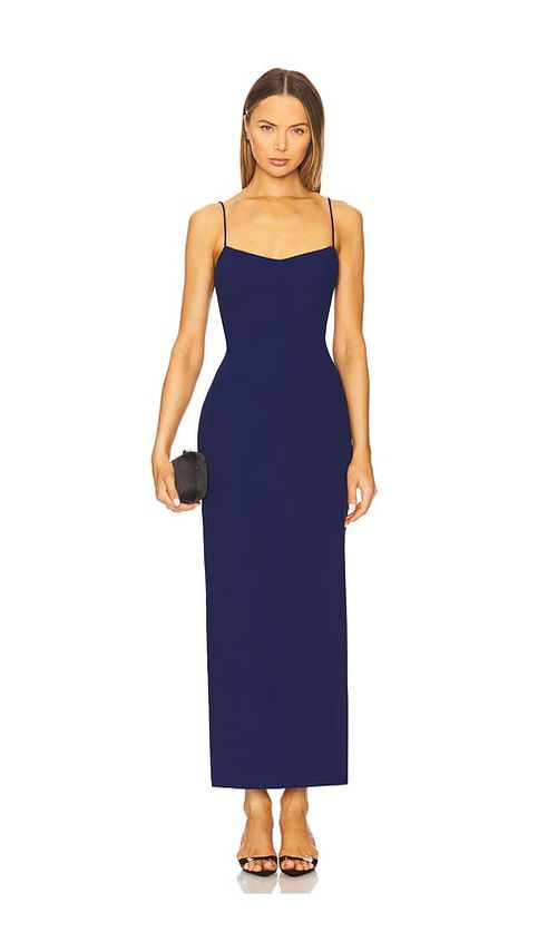 Amanda Uprichard MAXIKLEID LARENCE in Navy. Größe XL. Also in M