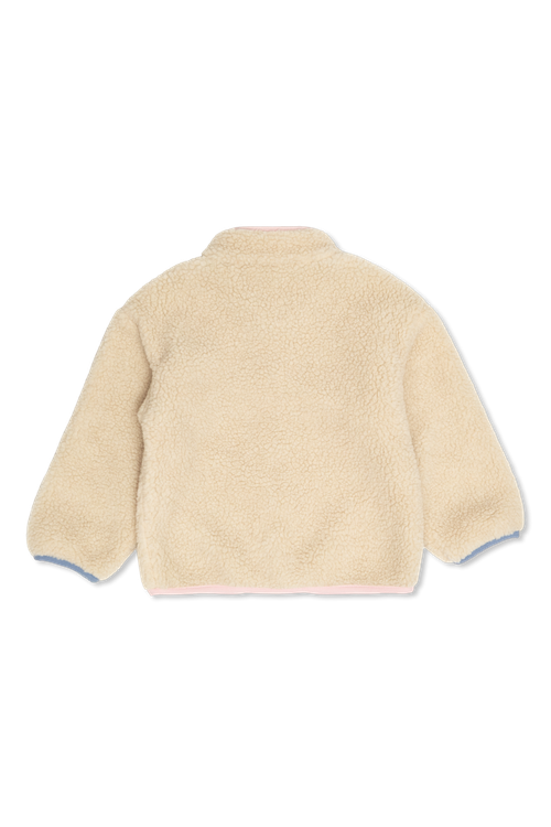 Faux Fur Jacket With A Stand-up Collar, Unisex, Beige