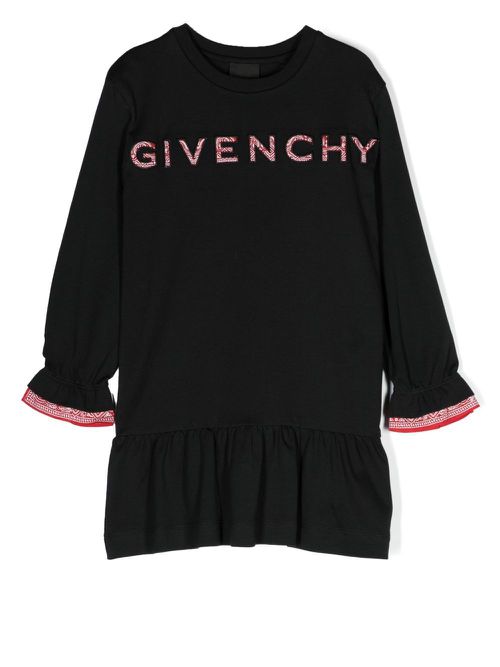Logo-print smock dress - Black