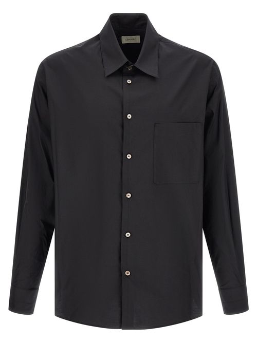 Cotton and Silk Blend Shirt — Black