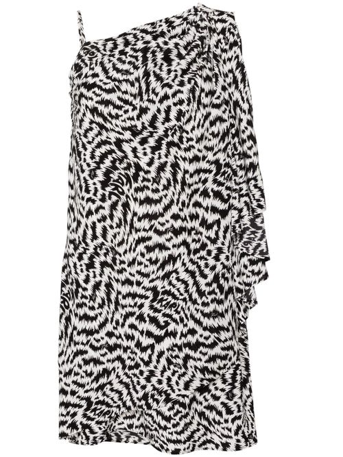 Elektrika-print draped minidress - Black