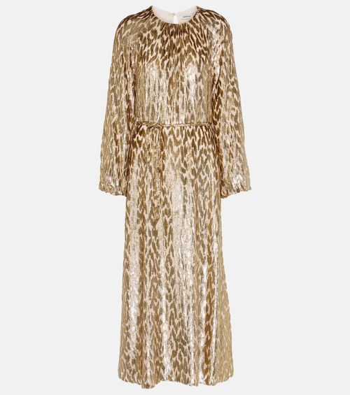 jonathan simkhai gunmetal glitter dress Viella Metallic Jacquard Gown – SIMKHAI