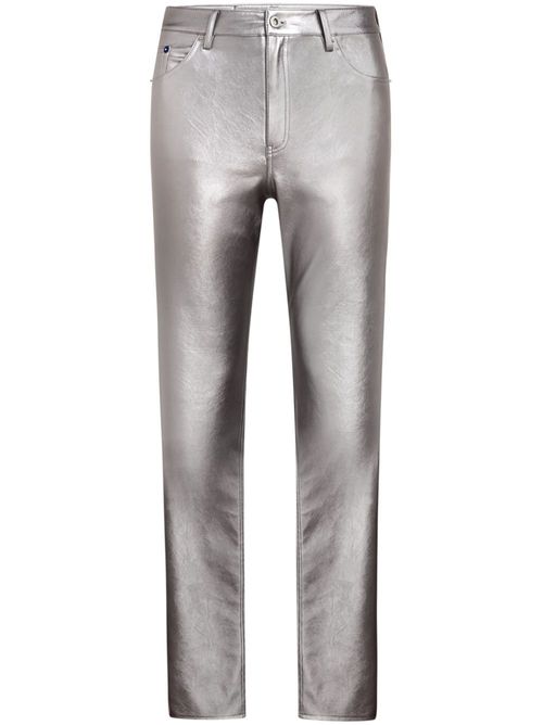 Logo-patch flared trousers - Silver