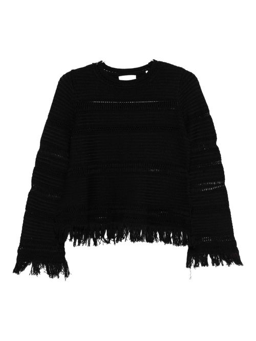 Azilis frayed-detail jumper - Black