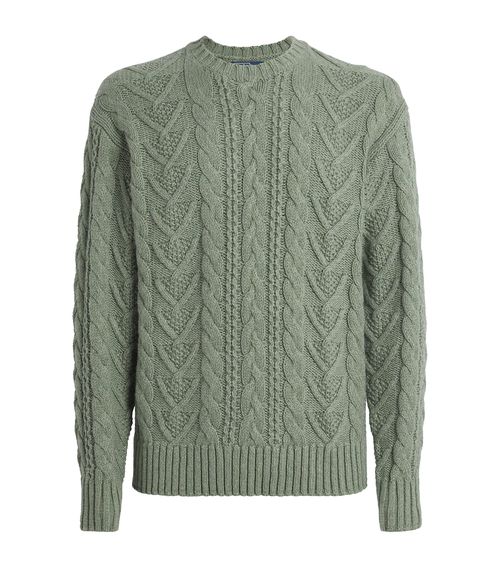 Cotton-Blend Fisherman's Sweater