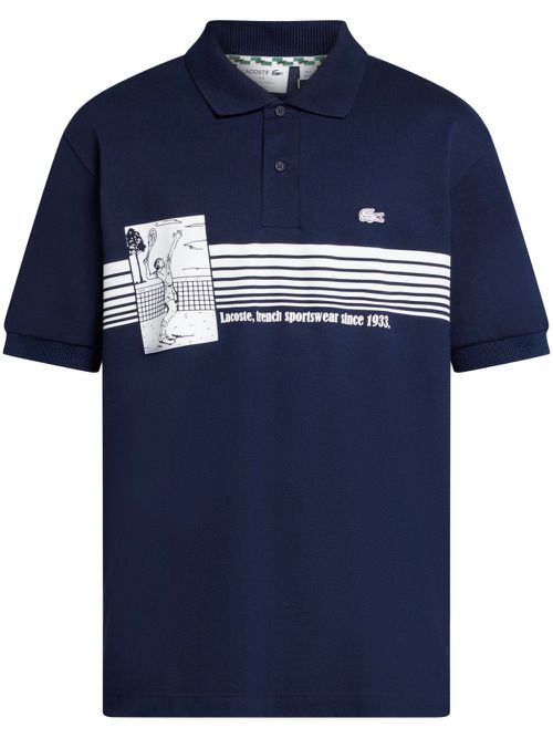 French Made cotton polo shirt - Blue