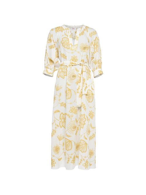 Floral-Print Dress — White