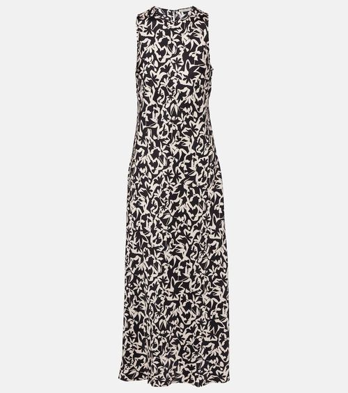 Valencia printed silk twill maxi dress