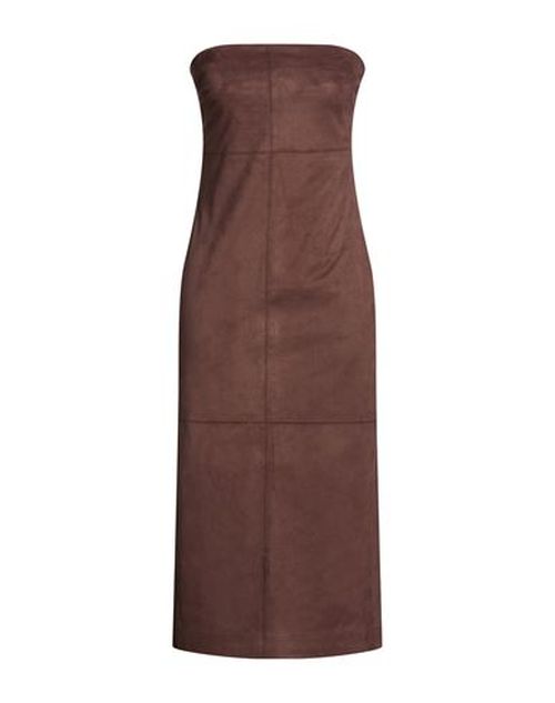 Woman Midi dress Brown Size 12 Polyester, Elastane