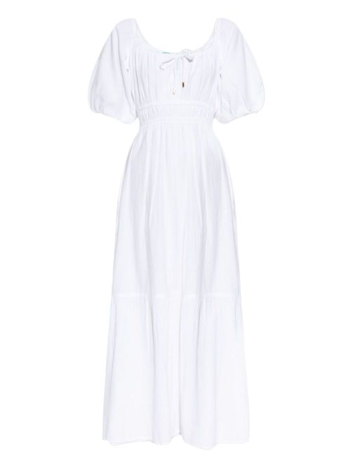 Eden puff-sleeve maxi dress - White