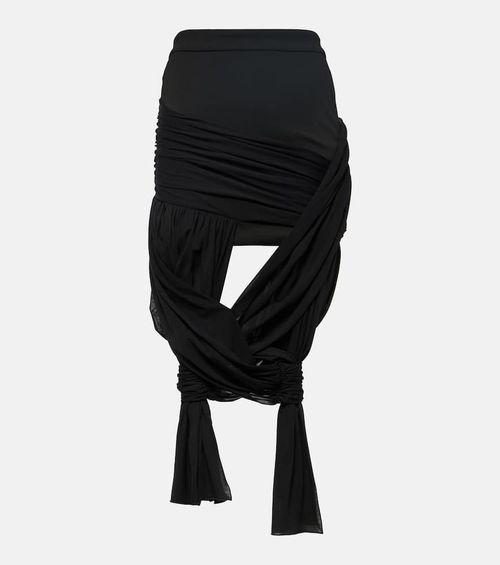 Knot-detail wrap skirt