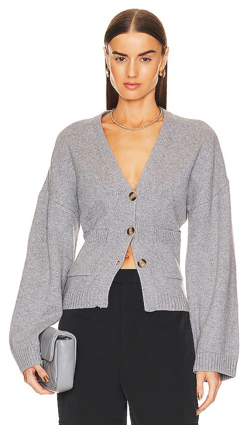 Helsa Sanna Cardigan in Heather Grey - Grey. L also in