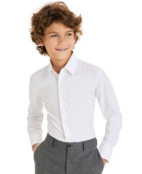 Big Boys Performance Stretch Button Down Dress Shirt - White