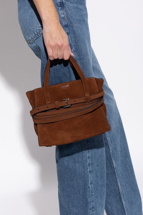 Suede Handbag, Women's, Brown
