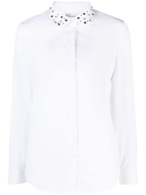 Studded-collar button-up shirt - White